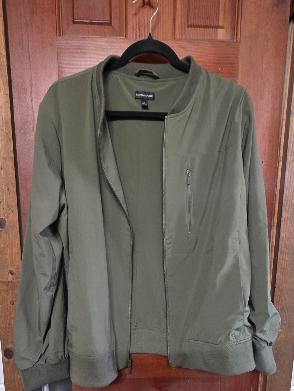 Banana Republic Military Green Lightweight Bomber Jacket